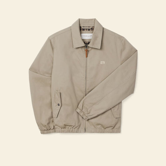 R.M.Williams Pelum Organic Cotton Twill Harrington Jacket with Leather Puller