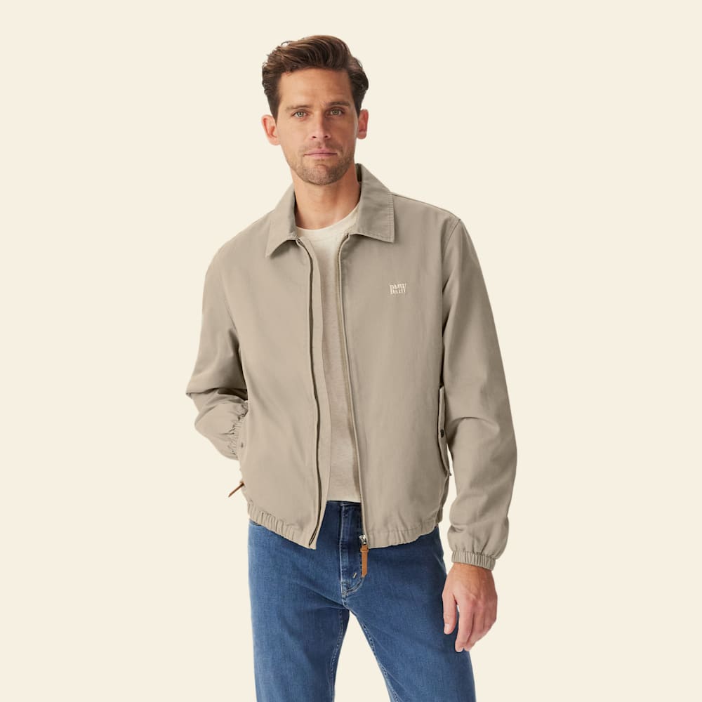 R.M.Williams Pelum Organic Cotton Twill Harrington Jacket with Leather Puller