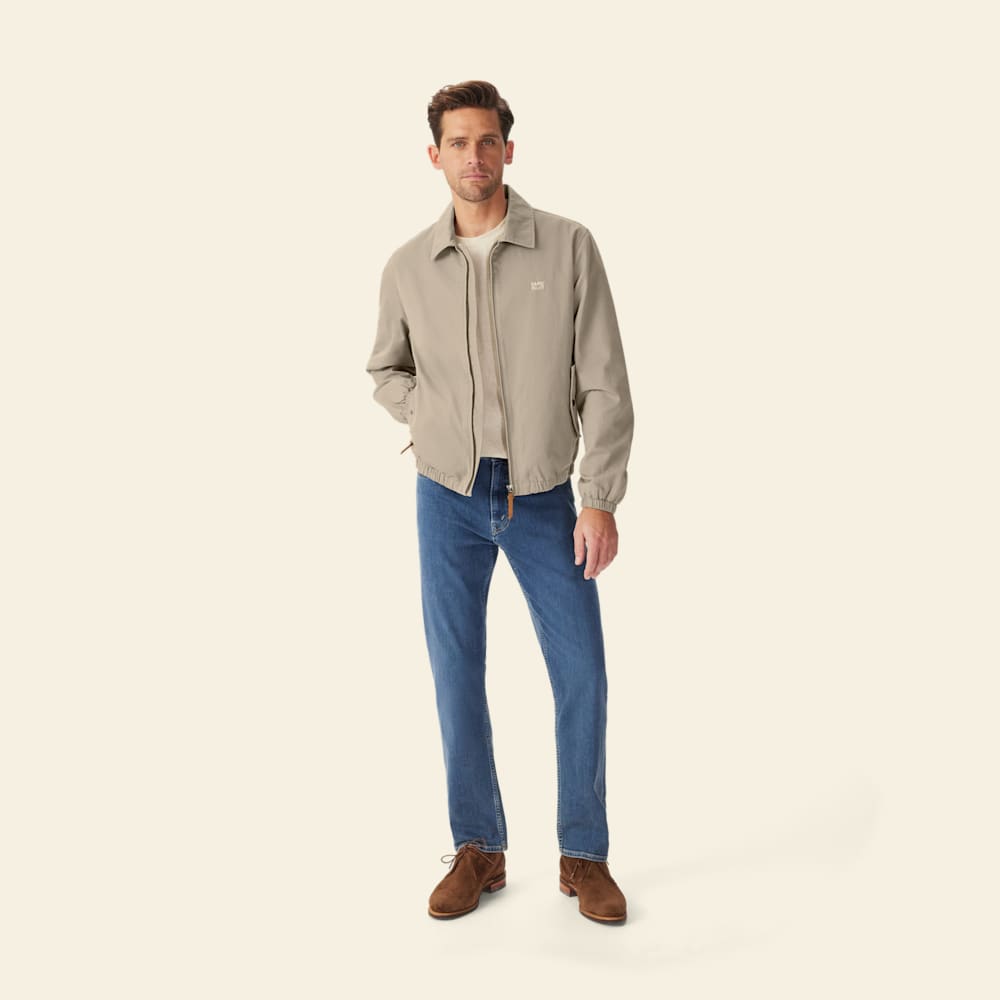 R.M.Williams Pelum Organic Cotton Twill Harrington Jacket with Leather Puller