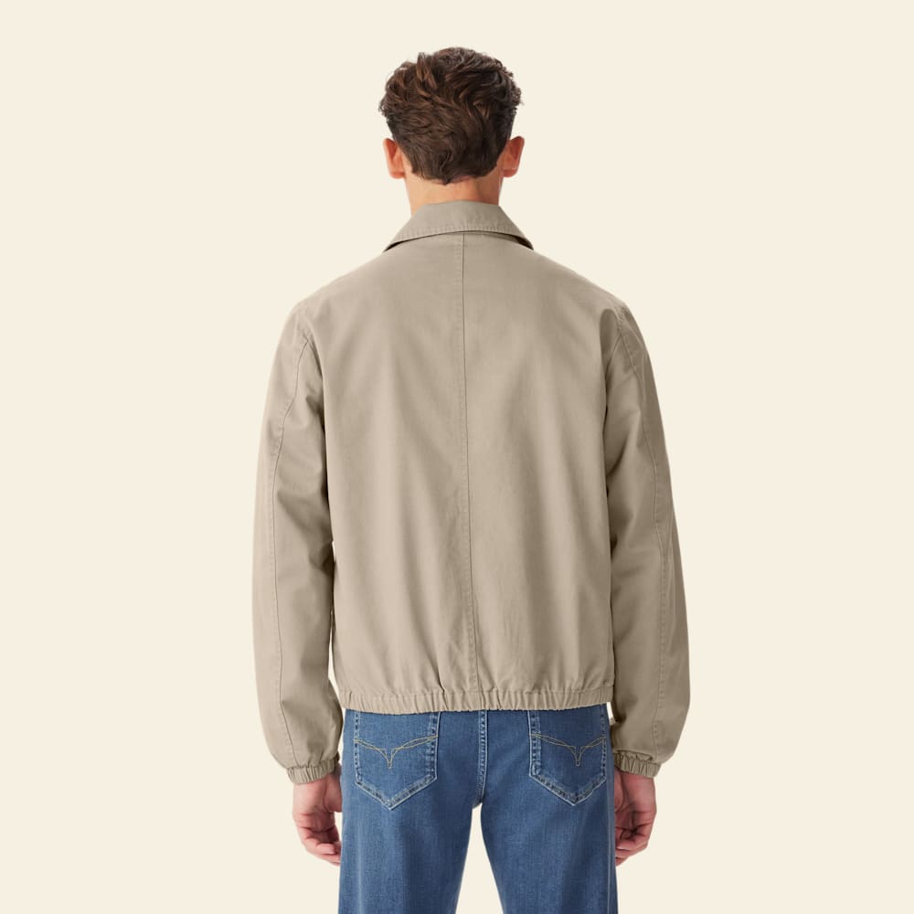 R.M.Williams Pelum Organic Cotton Twill Harrington Jacket with Leather Puller