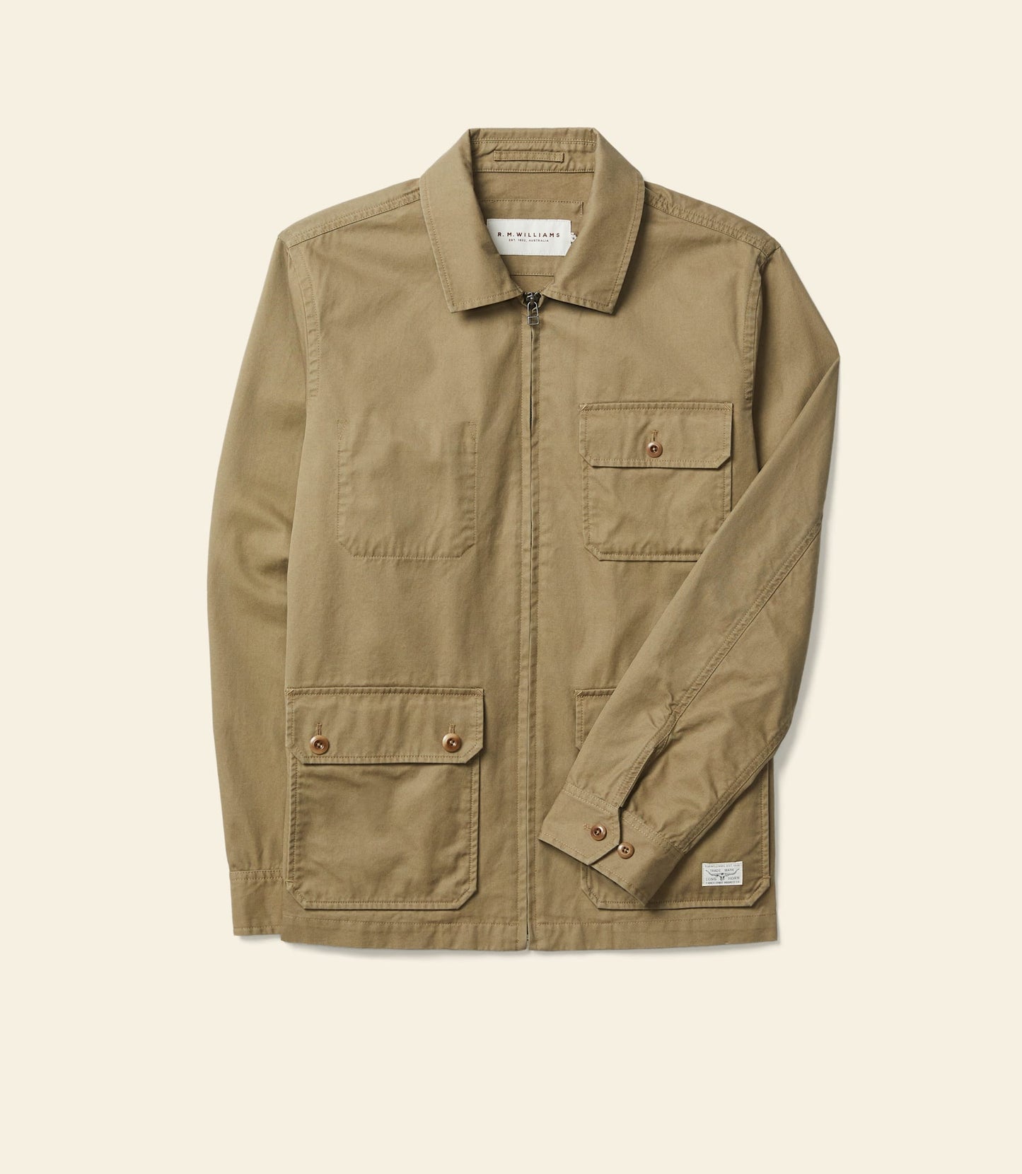 Men's R.M.Williams Clifton Organic Cotton Twill Fatigue Utility Jacket