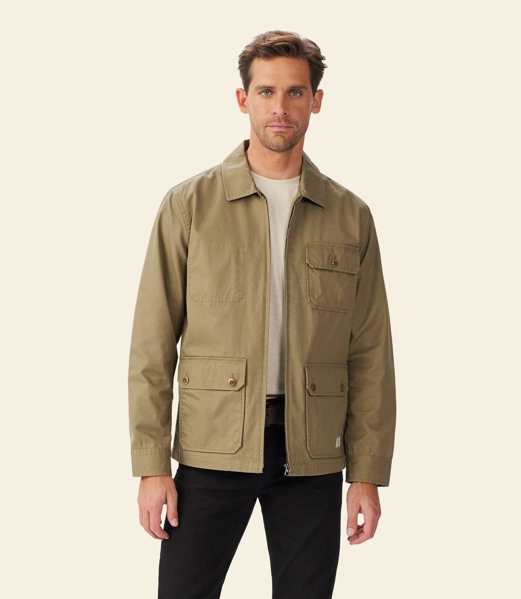 Men's R.M.Williams Clifton Organic Cotton Twill Fatigue Utility Jacket