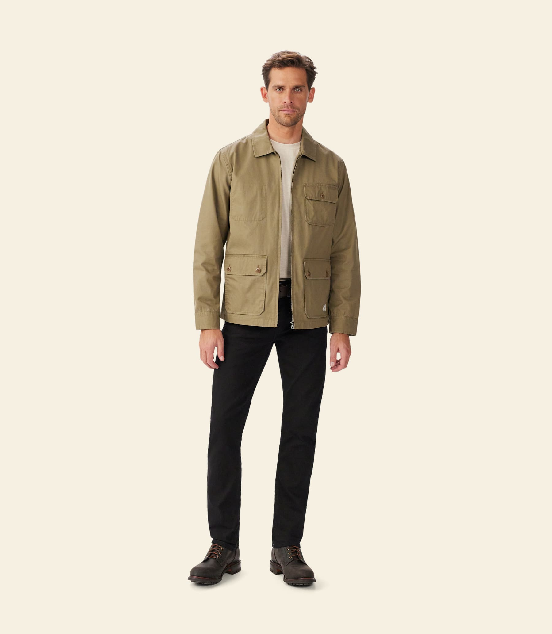 Men's R.M.Williams Clifton Organic Cotton Twill Fatigue Utility Jacket
