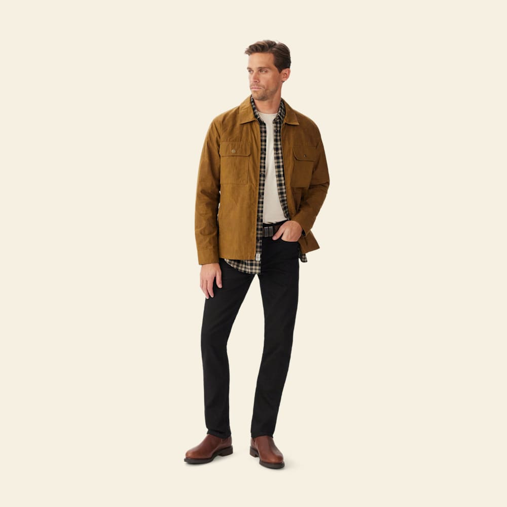 Men's Brooman Waxed Cotton Jacket: Durable, Shower-Proof, Heritage Pockets, Clay Brown