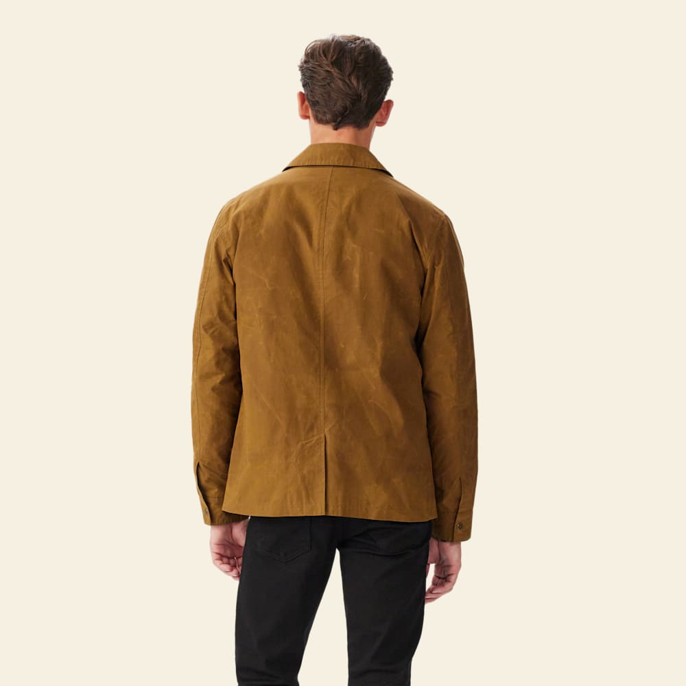 Men's Brooman Waxed Cotton Jacket: Durable, Shower-Proof, Heritage Pockets, Clay Brown