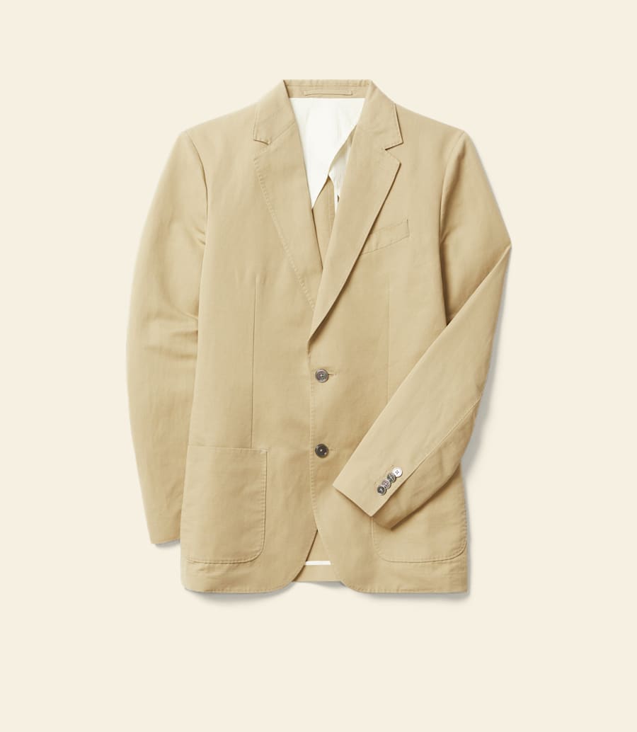 Men's Society Italian Cotton Linen Twill Blazer - Lightweight Smart Casual Jacket