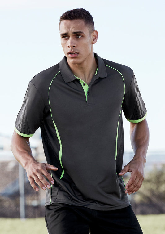 Men's Razor Performance Polo Shirt with BIZ COOL Technology - Grey/Lime