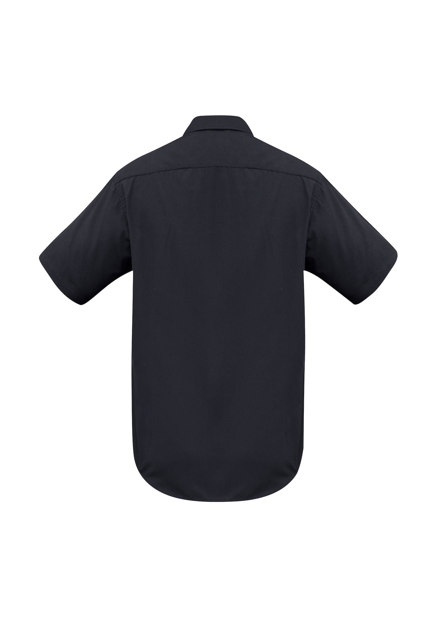 Biz Collection Men's Metro Black Short Sleeve Shirt - Modern Tapered Fit, UPF 50+ Cotton Blend