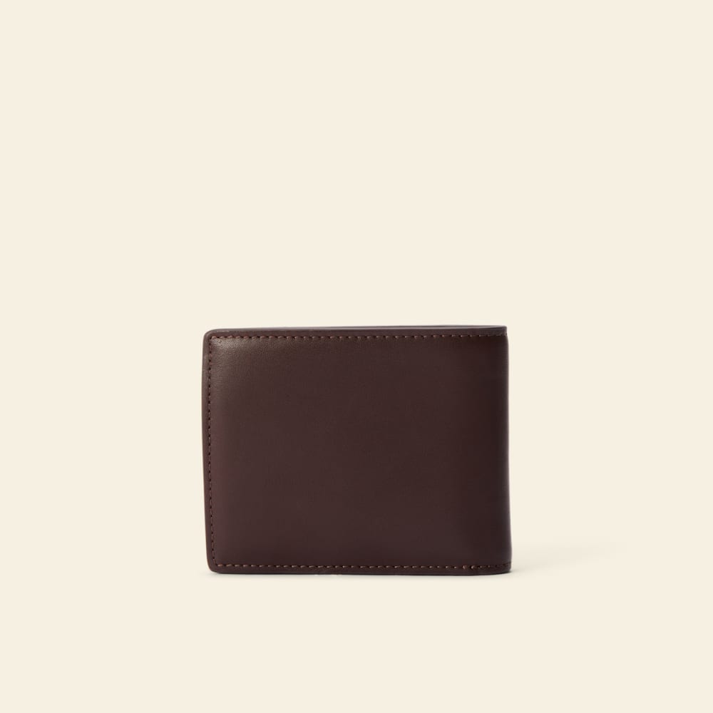 Premium Smooth Grain Leather Bifold Wallet with Coin Pocket & RFID Protection