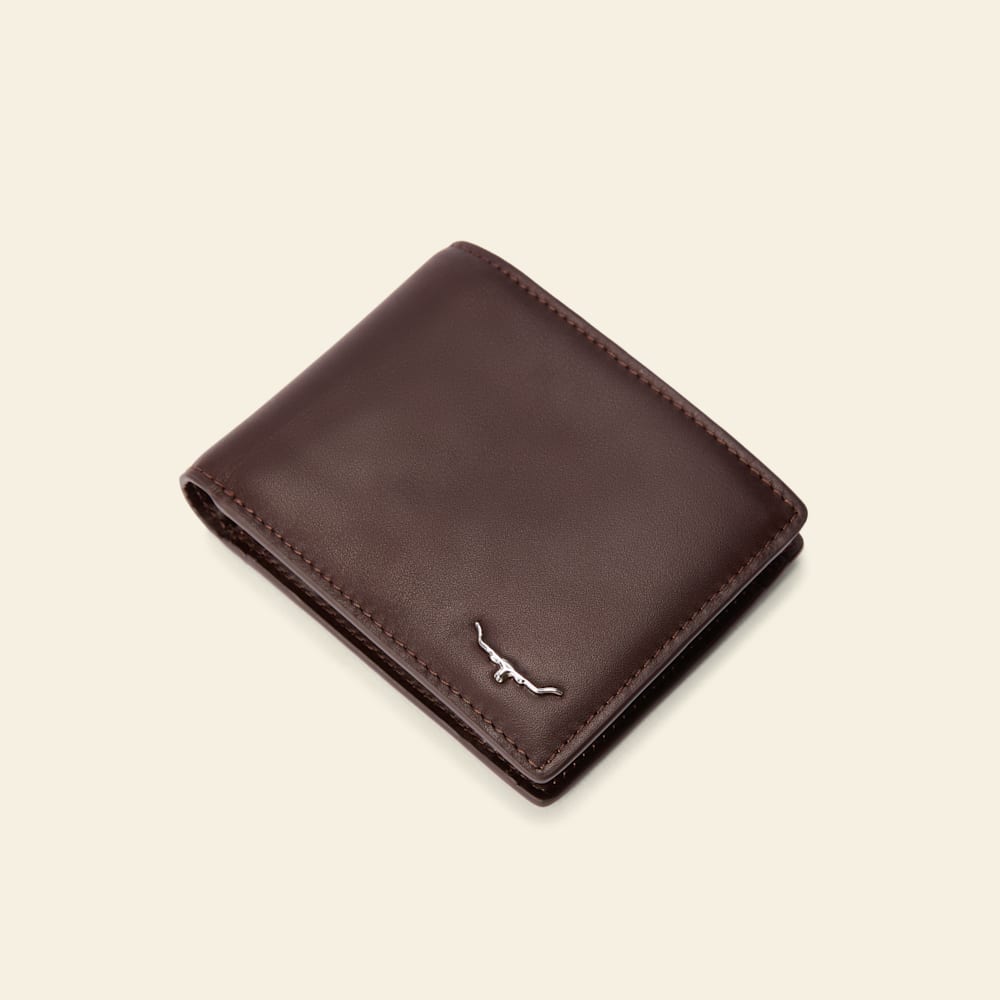 Premium Smooth Grain Leather Bifold Wallet with Coin Pocket & RFID Protection