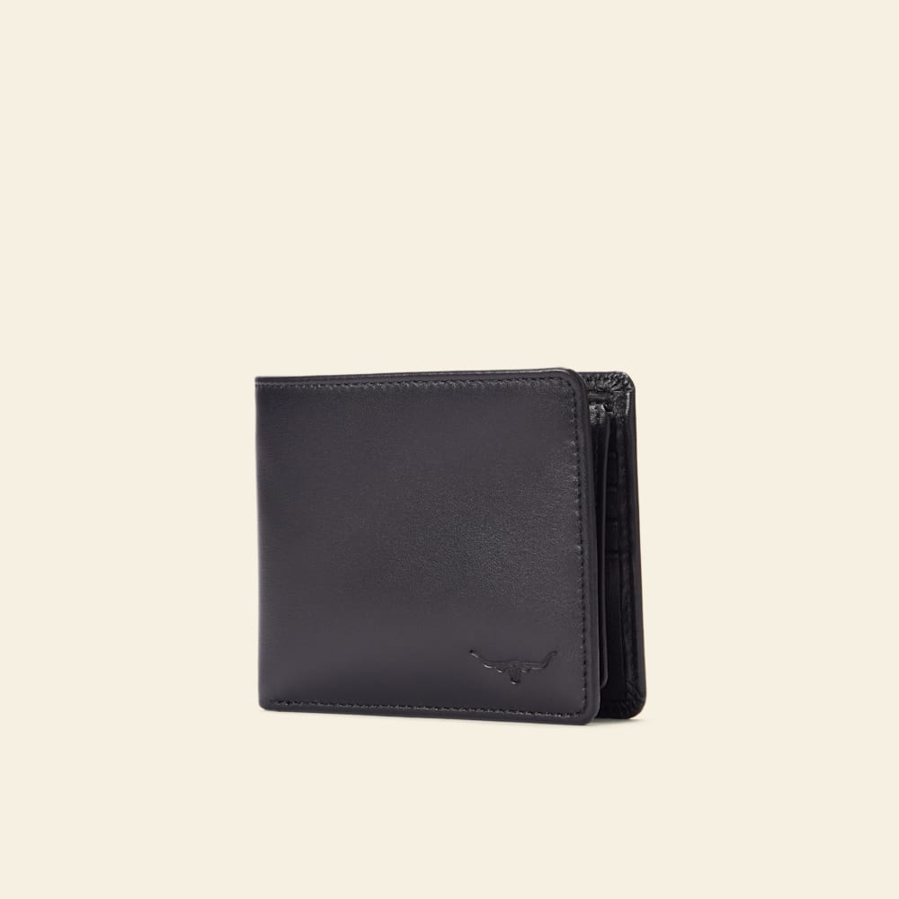 Smooth Grain Leather Black Trifold Wallet – Premium R.M. Williams Design