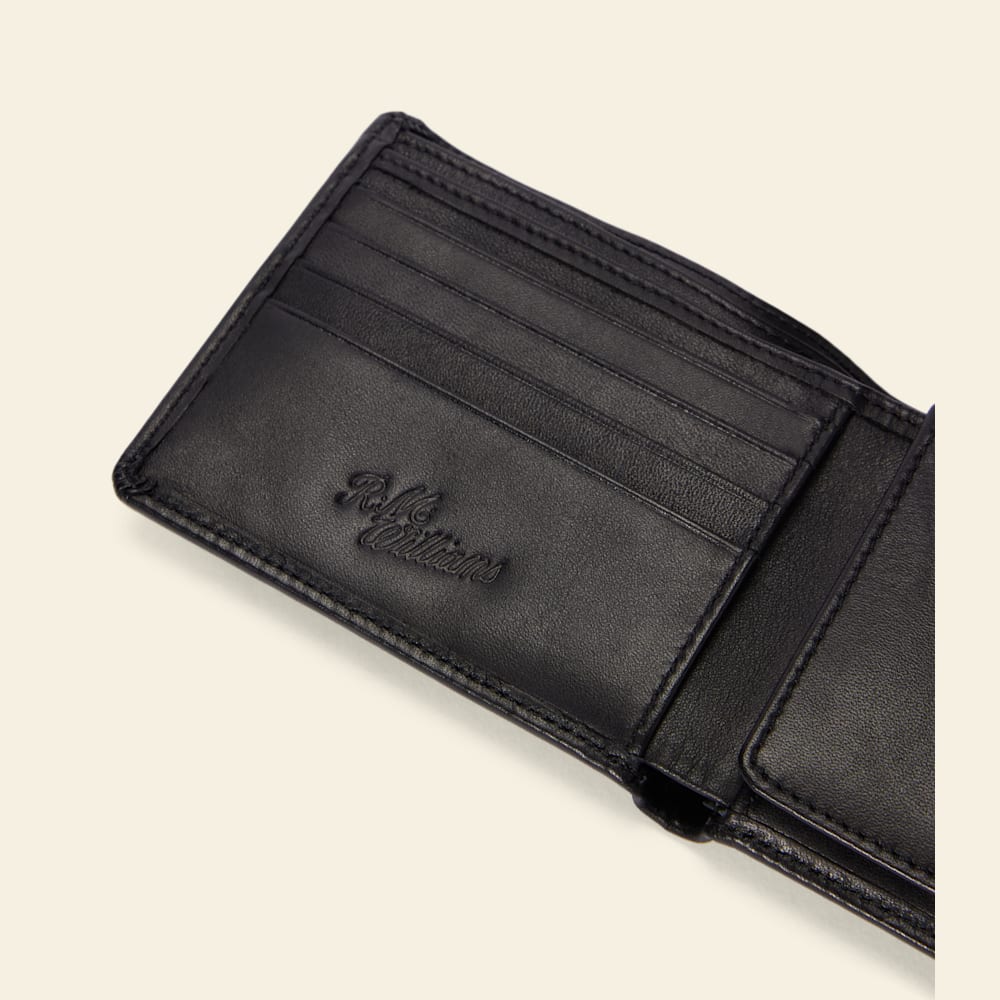 Smooth Grain Leather Black Trifold Wallet – Premium R.M. Williams Design
