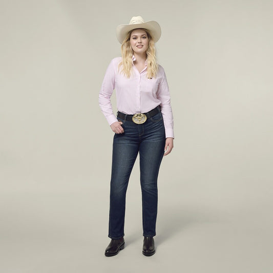 Hard Yakka Women's Mustang Bootcut Indigo Jeans: Durable, Comfortable Workwear