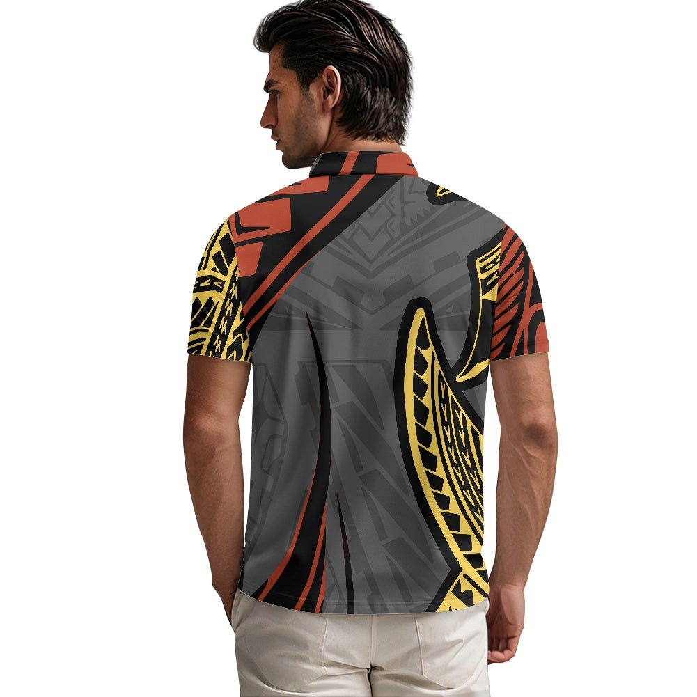 Short Sleeve Zip-Up Polo Shirt