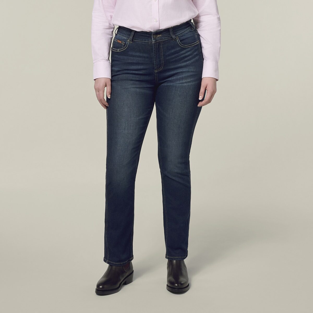 Hard Yakka Women's Mustang Bootcut Indigo Jeans: Durable, Comfortable Workwear