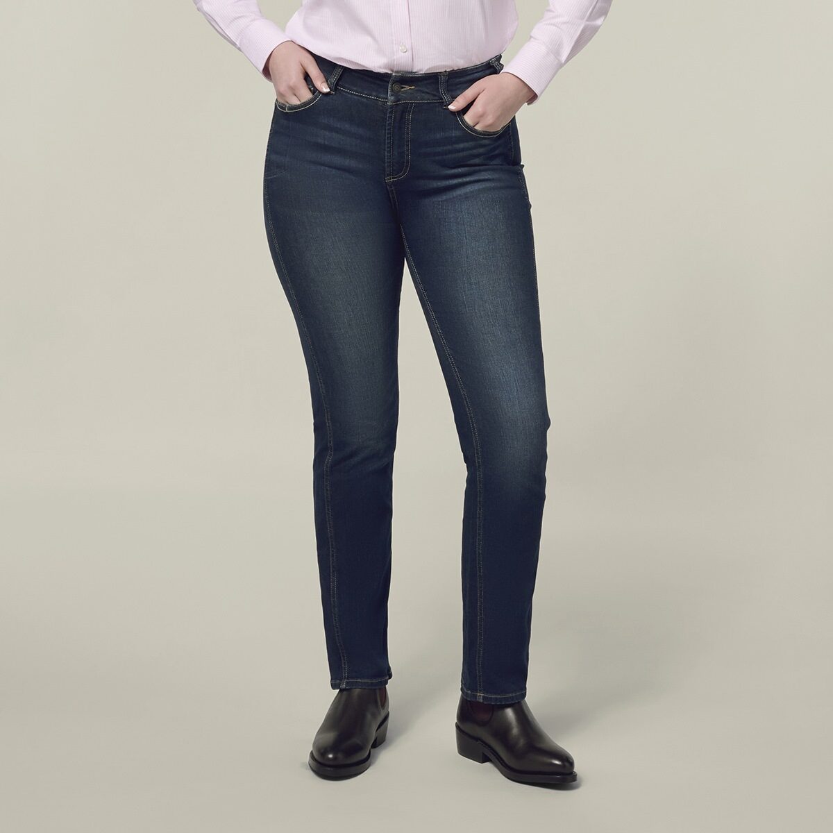 Hard Yakka Women's Mustang Bootcut Indigo Jeans: Durable, Comfortable Workwear