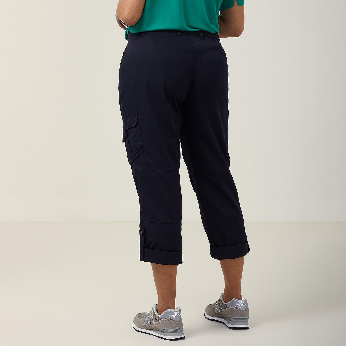 NNT Women's Durable Gabardine Flex Waist Cargo Pants - Ink Navy Workwear