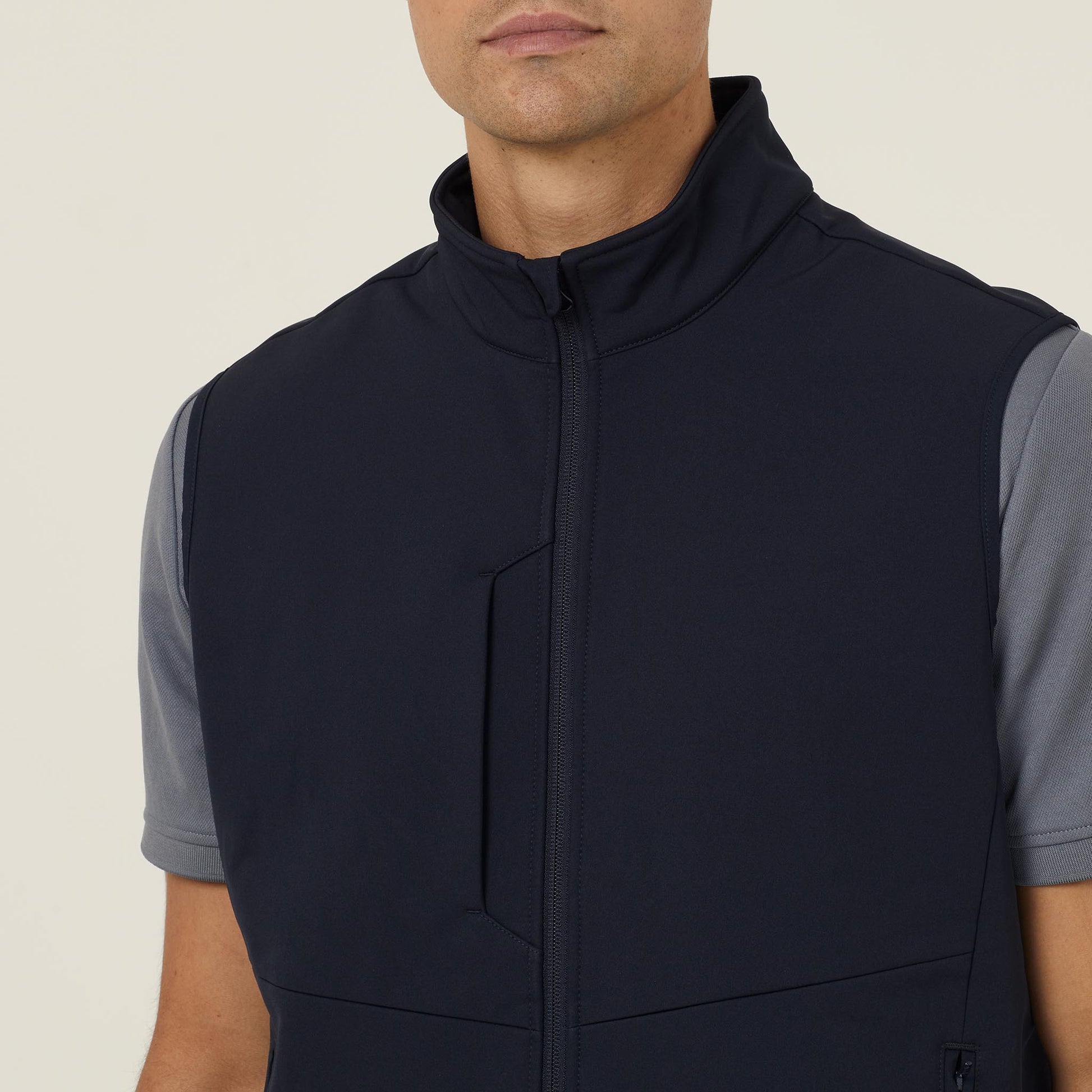 NNT Men's Durable Bonded Fleece Zip Vest - Navy Workwear Essential
