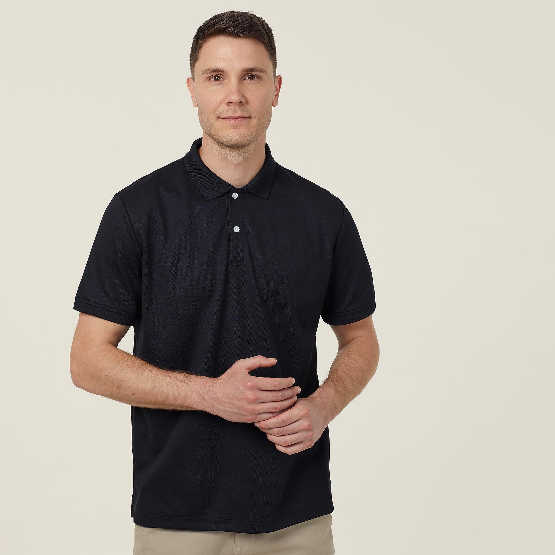 Premium Men's Antibacterial Workwear Polo: Short Sleeve, Polyface Comfort & Durability