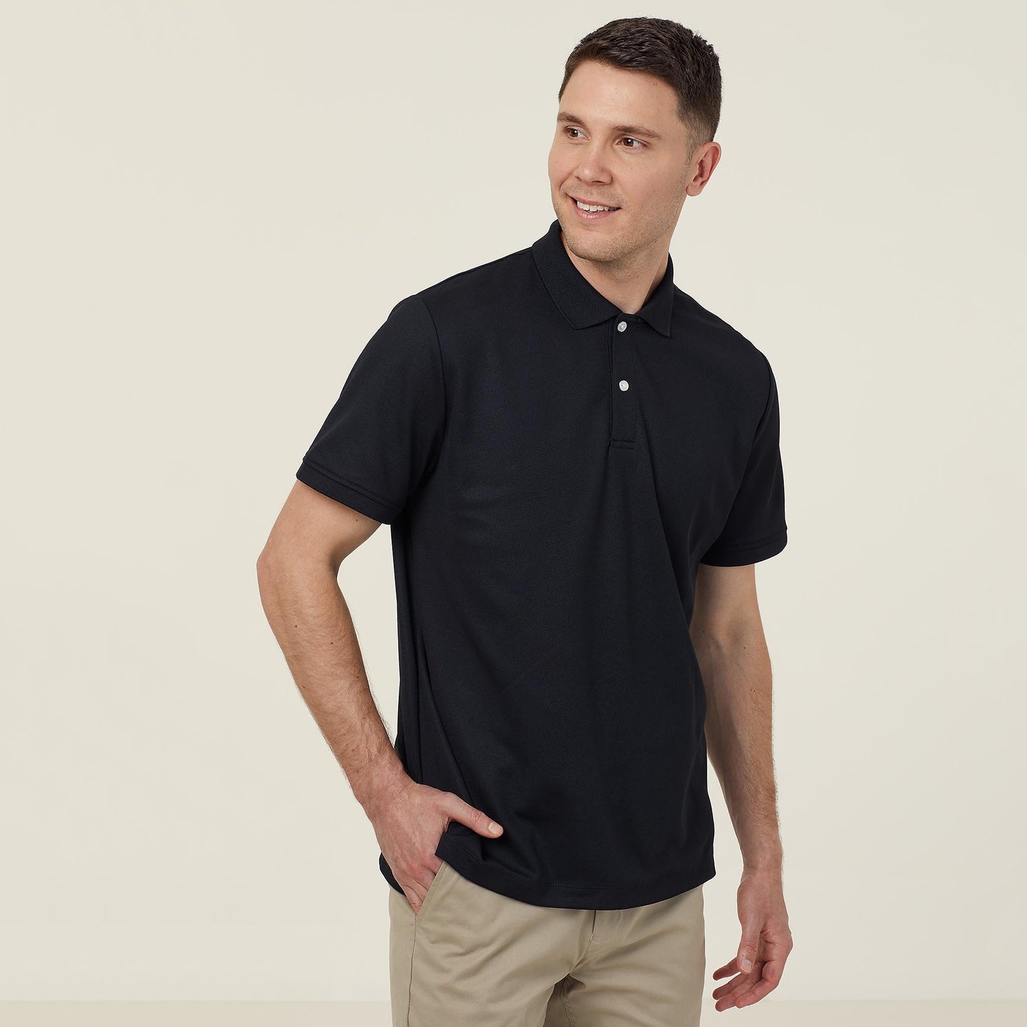 Premium Men's Antibacterial Workwear Polo: Short Sleeve, Polyface Comfort & Durability