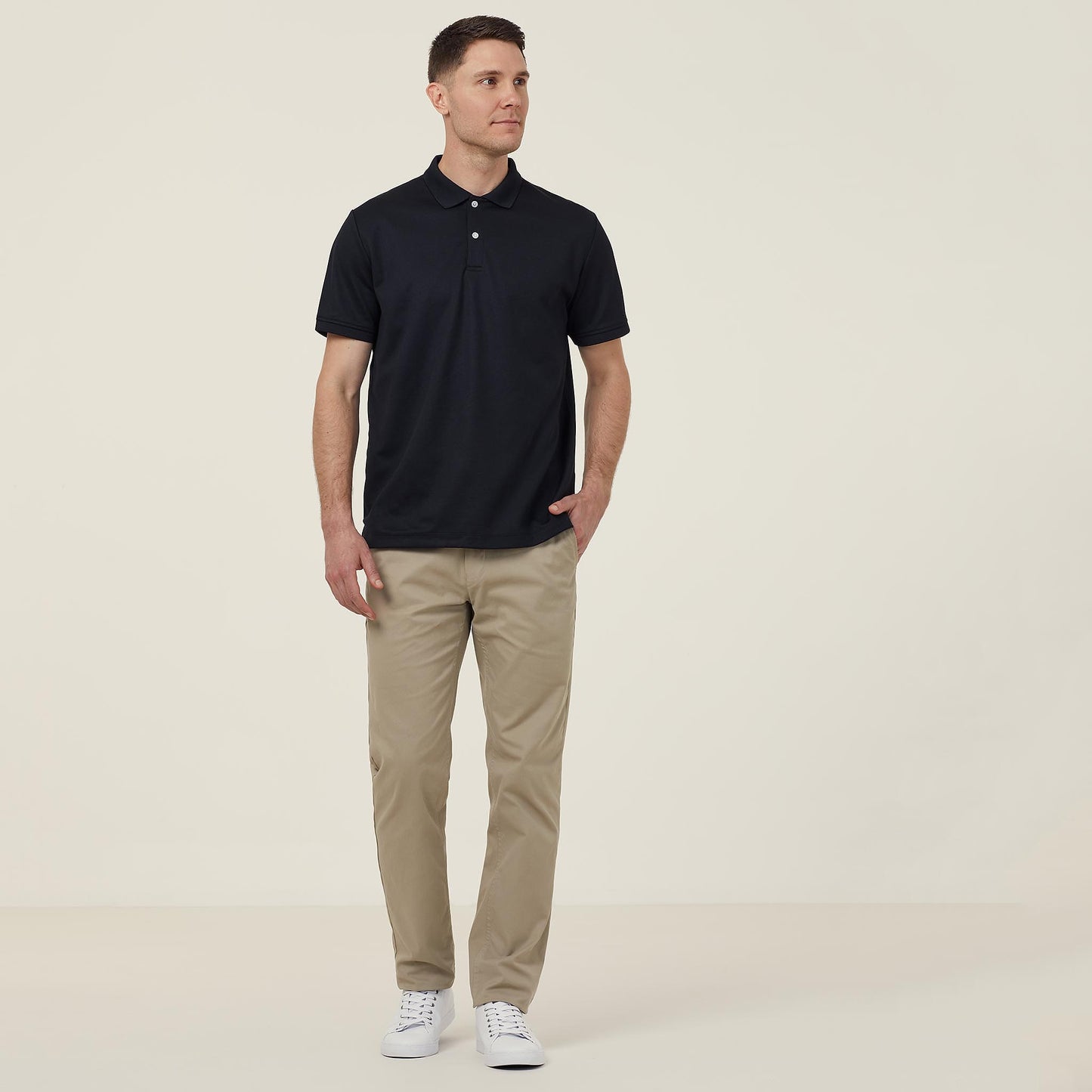 Premium Men's Antibacterial Workwear Polo: Short Sleeve, Polyface Comfort & Durability
