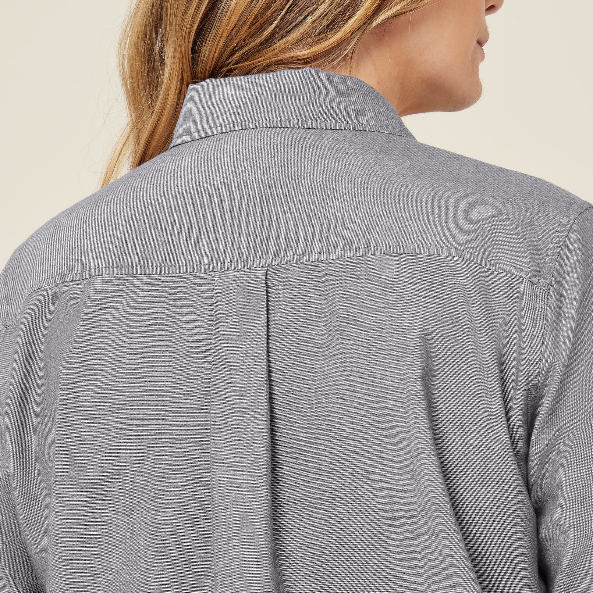 NNT Women's Relaxed Fit Chambray Long Sleeve Work Shirt - Charcoal